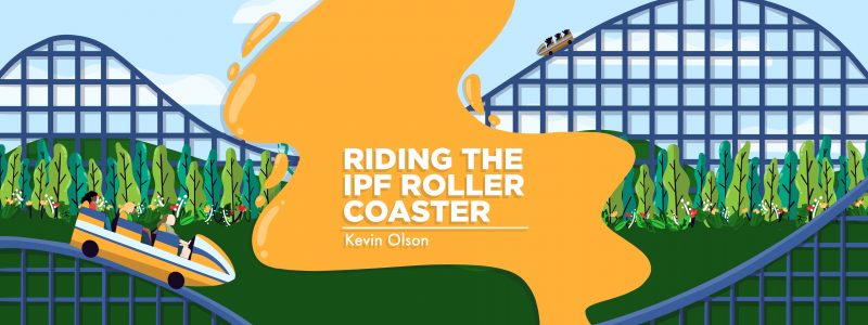 preparing for lung transplant | A banner for Kevin's column, depicting a roller coaster winding through a forest.