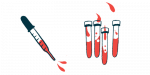 circulating cell-free DNA | Pulmonary Fibrosis News | illustration of syringe and test tubes with blood