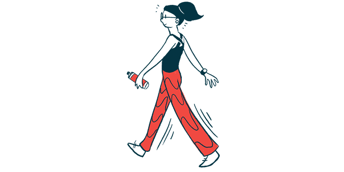 exercise | Pulmonary Fibrosis News | woman walking illustration