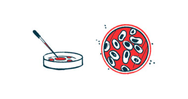 A dropper is poised over one petri dish next to an aerial view of another petri dish in this illustration.