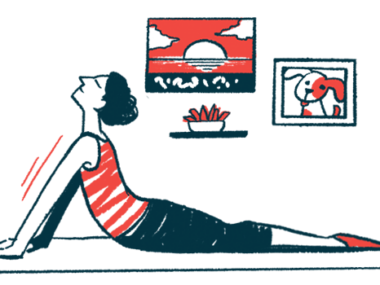 Pulmonary rehabilitation | Pulmonary Fibrosis News | IPF | COPD | illustration of woman practicing yoga