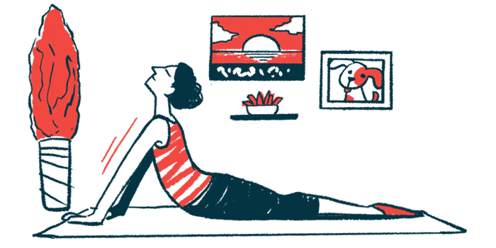 Pulmonary rehabilitation | Pulmonary Fibrosis News | IPF | COPD | illustration of woman practicing yoga