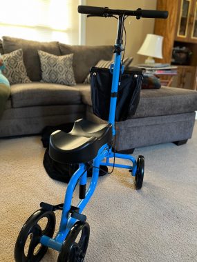being a caregiver | Pulmonary Fibrosis News | photo of a scooter