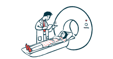 A clinician prepares a patient to undergo a imaging scan.