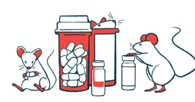 Illustration of mice and medication containers.