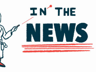 A doctor in a lab coat uses a laser pointer to highlight a sign reading 