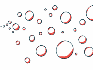 Illustration of child blowing bubbles.