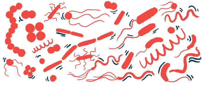 An illustration provides a close-up view of an assortment of bacteria.