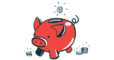 A piggybank is shown with a shiny coin hovering above it.