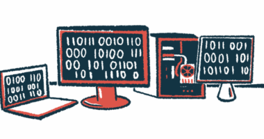 Computers display binary code.