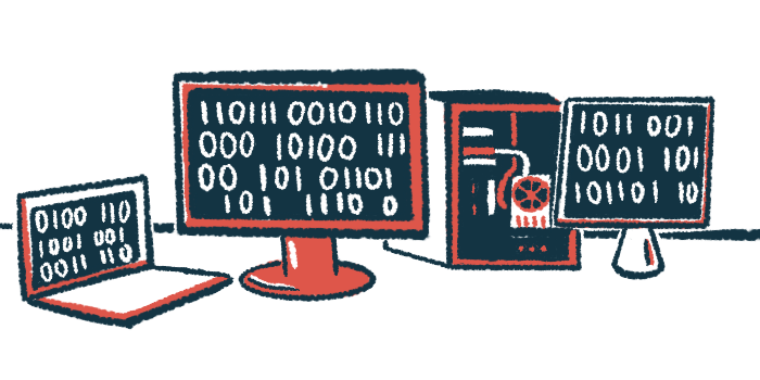 Computers display binary code.