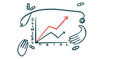 Two hands, a stethoscope and a handful of oral medications surround a graph labeled 