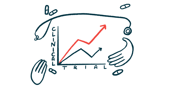 Two hands, a stethoscope and a handful of oral medications surround a graph labeled 