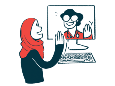 telehealth | Pulmonary Fibrosis News | illustration of doctor and patient in video appointment