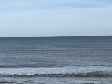 An image of the ocean from the shoreline.